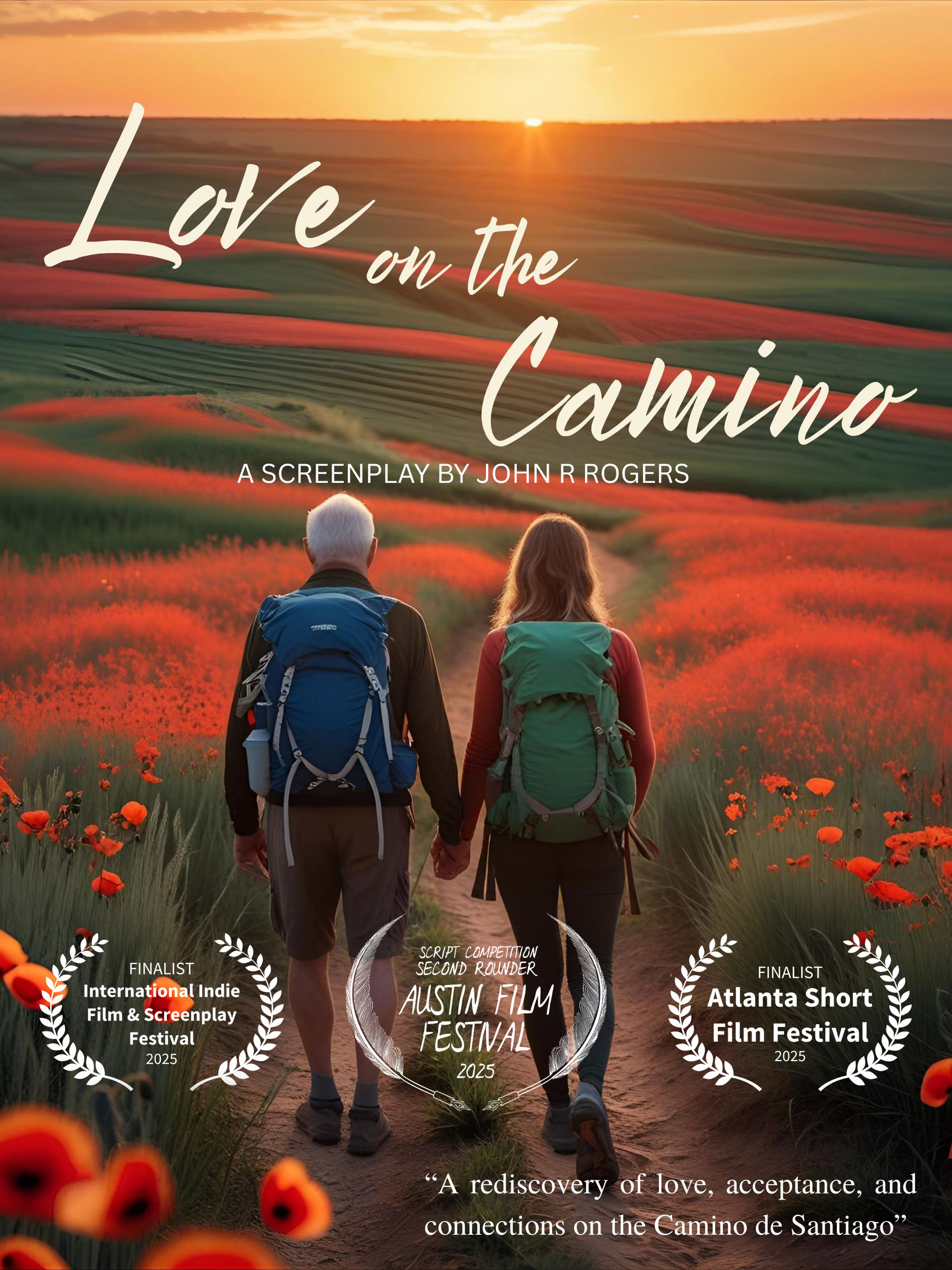Love on the Camino — one-sheet with laurels